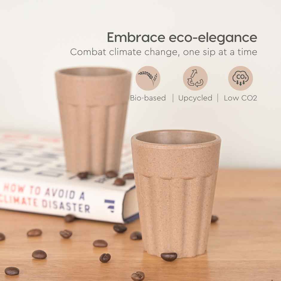 Eha Earth Friendly Tea & Coffee Cup | Rice Husk Biocomposite | Tortilla - 100 ml
