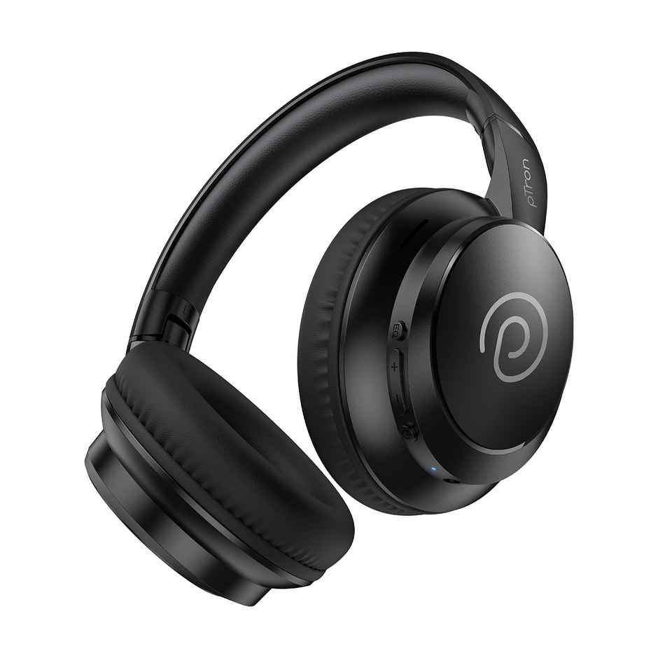 pTron Studio Evo Wireless Over-Ear Headphones With 70H Playtime | Deep Bass - Black
