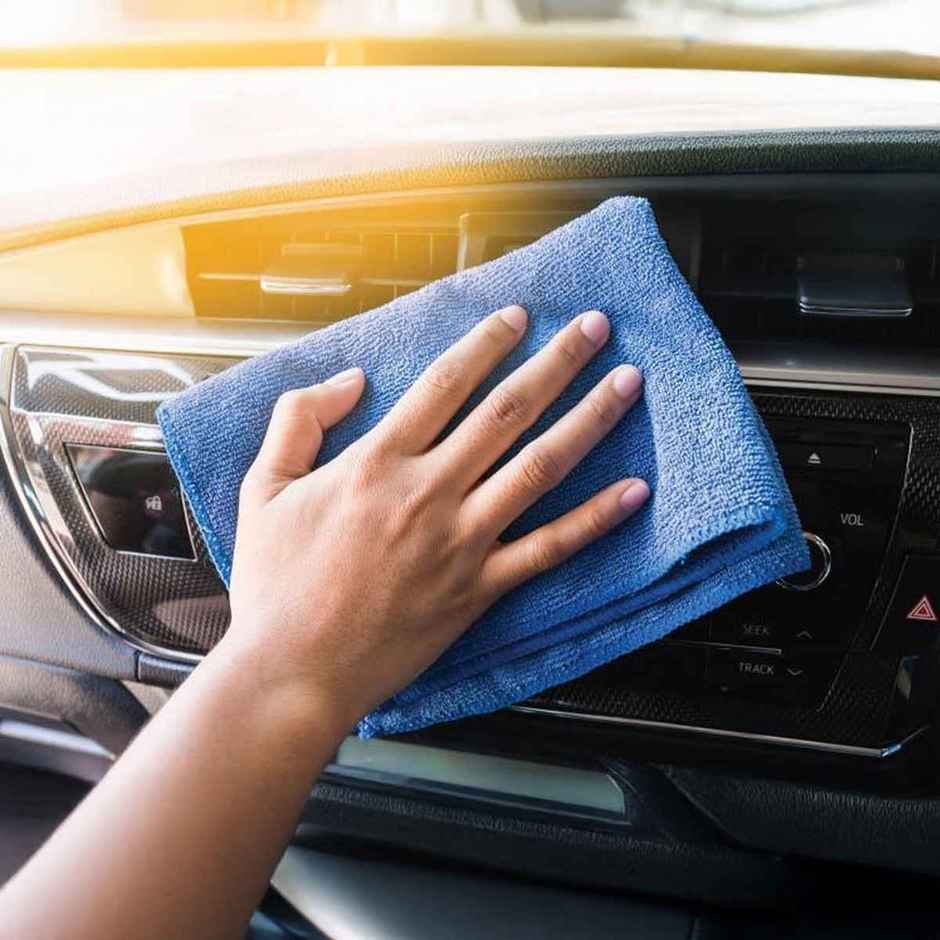 Sheen Microfiber Car Cleaning Cloth (Pack of 4) - Assorted | 300 GSM