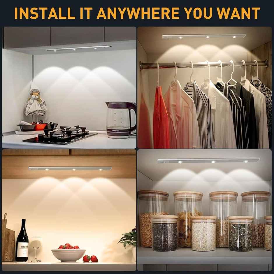 Hashwow Usb Rechargeable Under Cabinet Lights 40 Cm, Motion SenBAU Wireless Led Closet Light