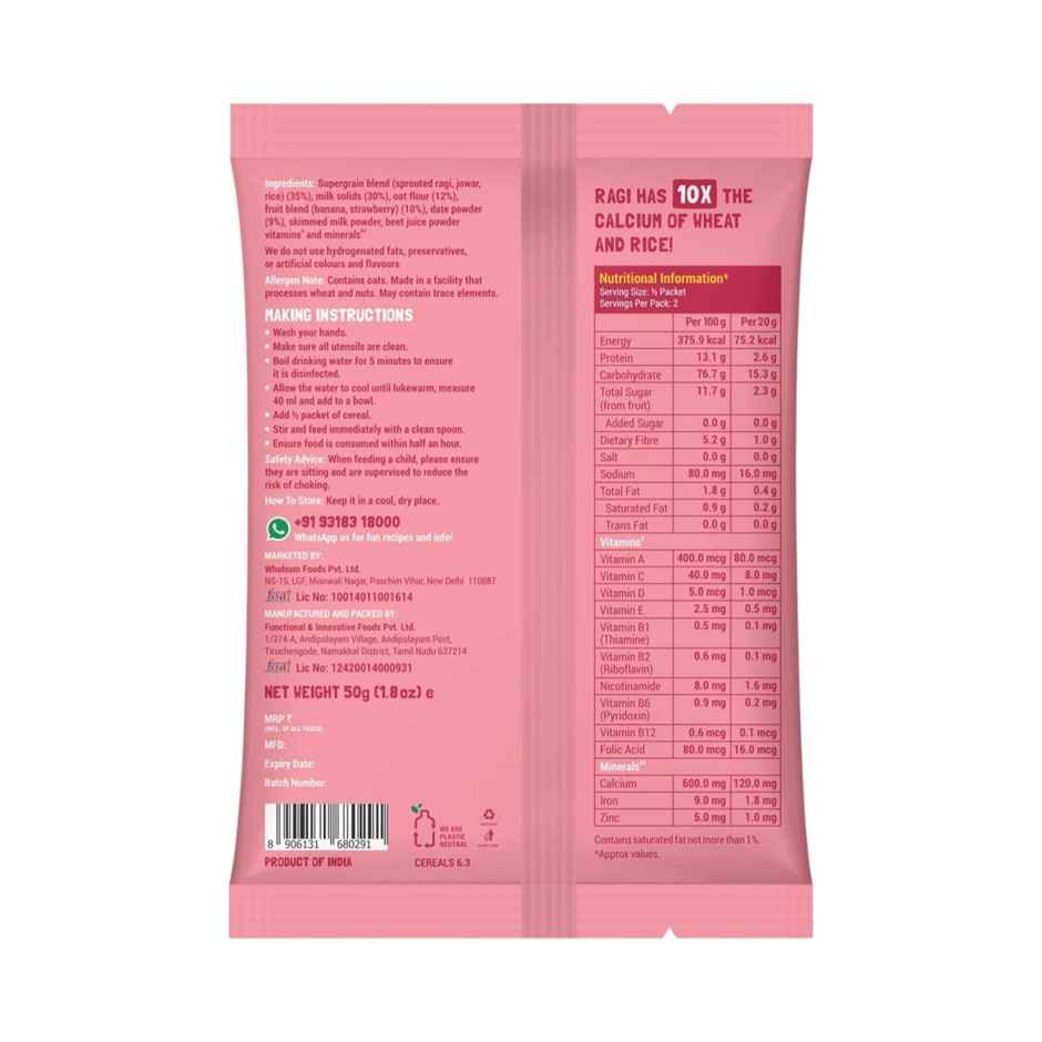 Slurrp Farm No Added Sugar No Salt Strawberry | Ragi and Rice Cereal Trial Pack