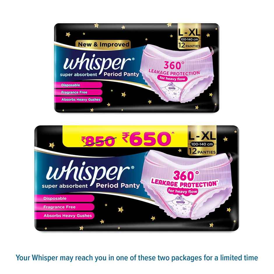 Whisper Super Absorbent Period Panties | L-XL