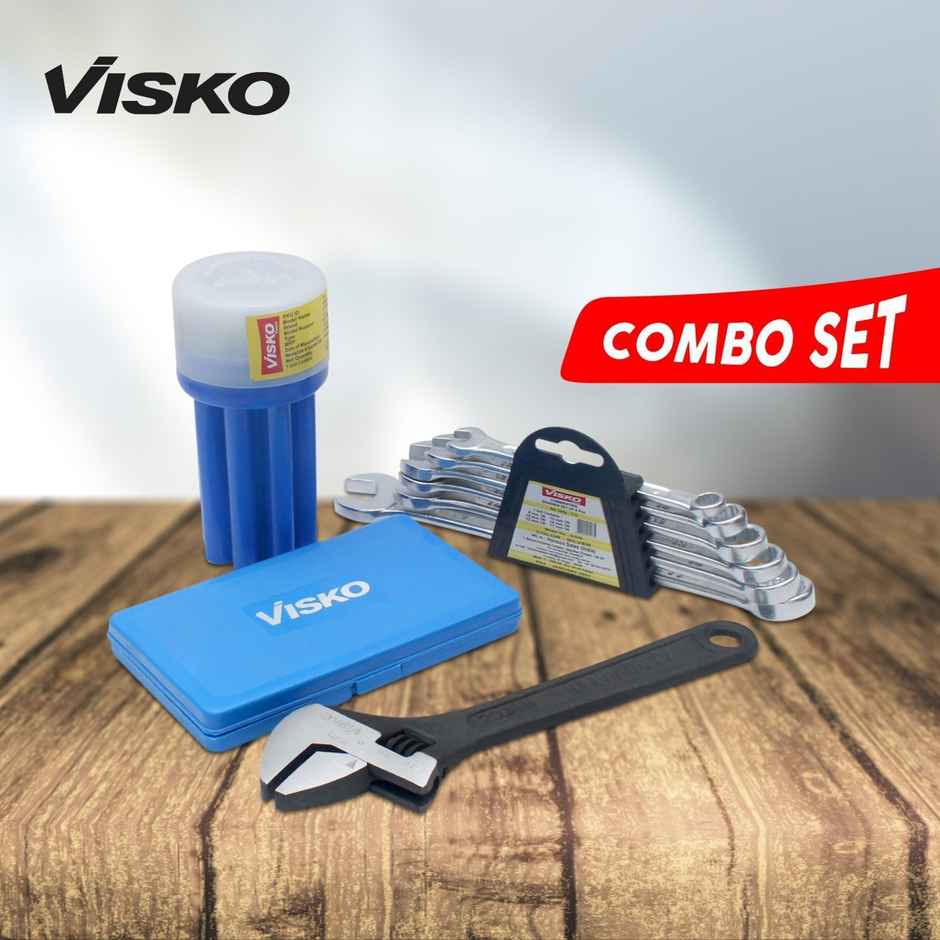 Visko 816 Hand Tools Combo | With Wrench | Spanners | Screwdriver & Allen Key Set | 9 pcs Kit
