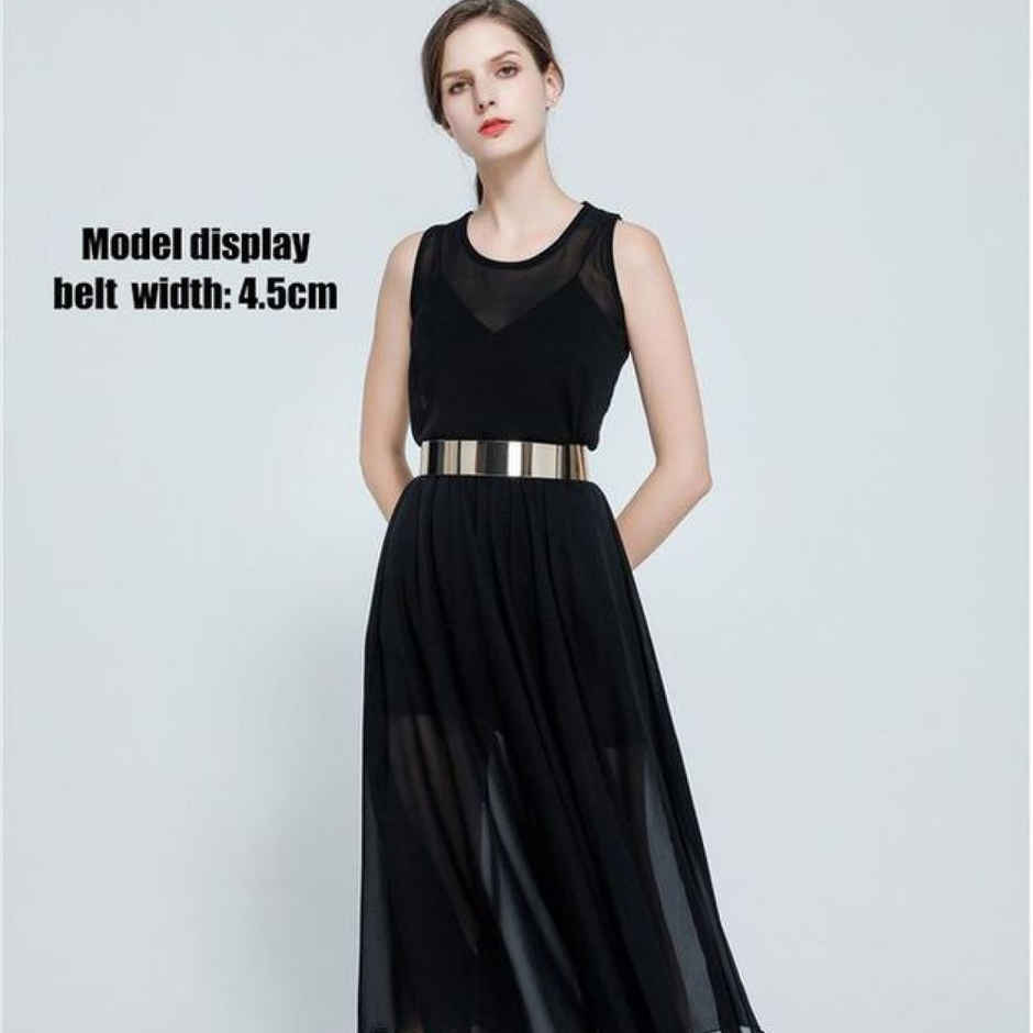 YouBella Jewellery Celebrity Inspired Adjustable Metal Plate Type Golden Kamarband Waist Belt (S-3)