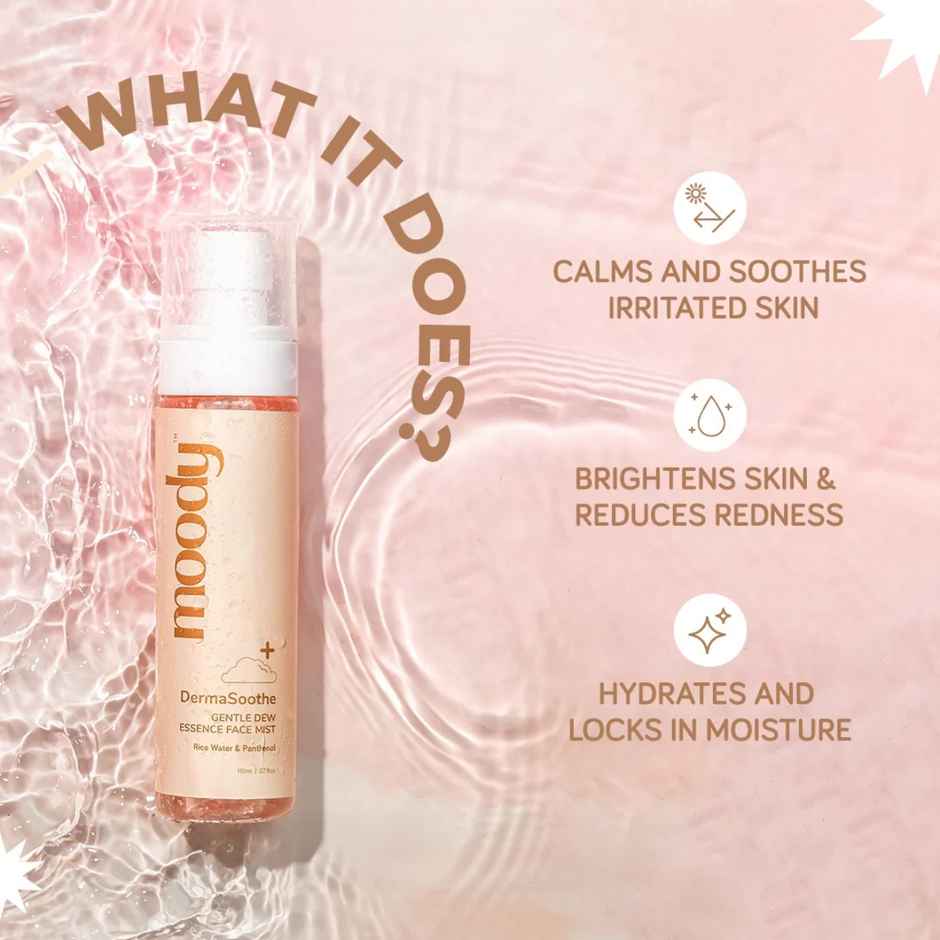 Moody DermaSoothe Brightening Face Mist & Essence Toner with Rice & Ceramides 