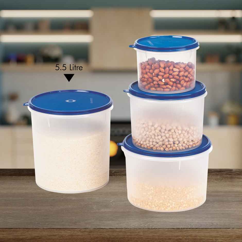 Signoraware Store Well Container Round 5.5 Ltr. Storage Organiser - Mod Blue