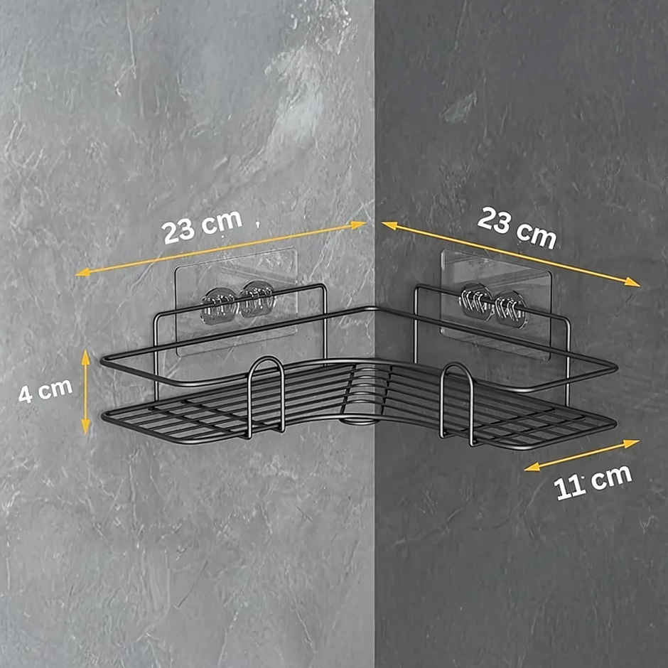 Zedak Self-Adhesive Shelf | Rack | Storage Organizer for Bathroom and Kitchen Corner Wall