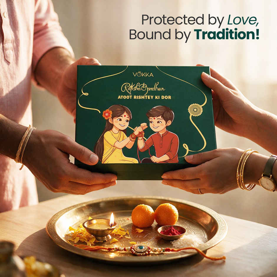 Vokka Raksha Bandhan Gift Set | Thai Aqua Perfume & Premium Rakhi for Brother