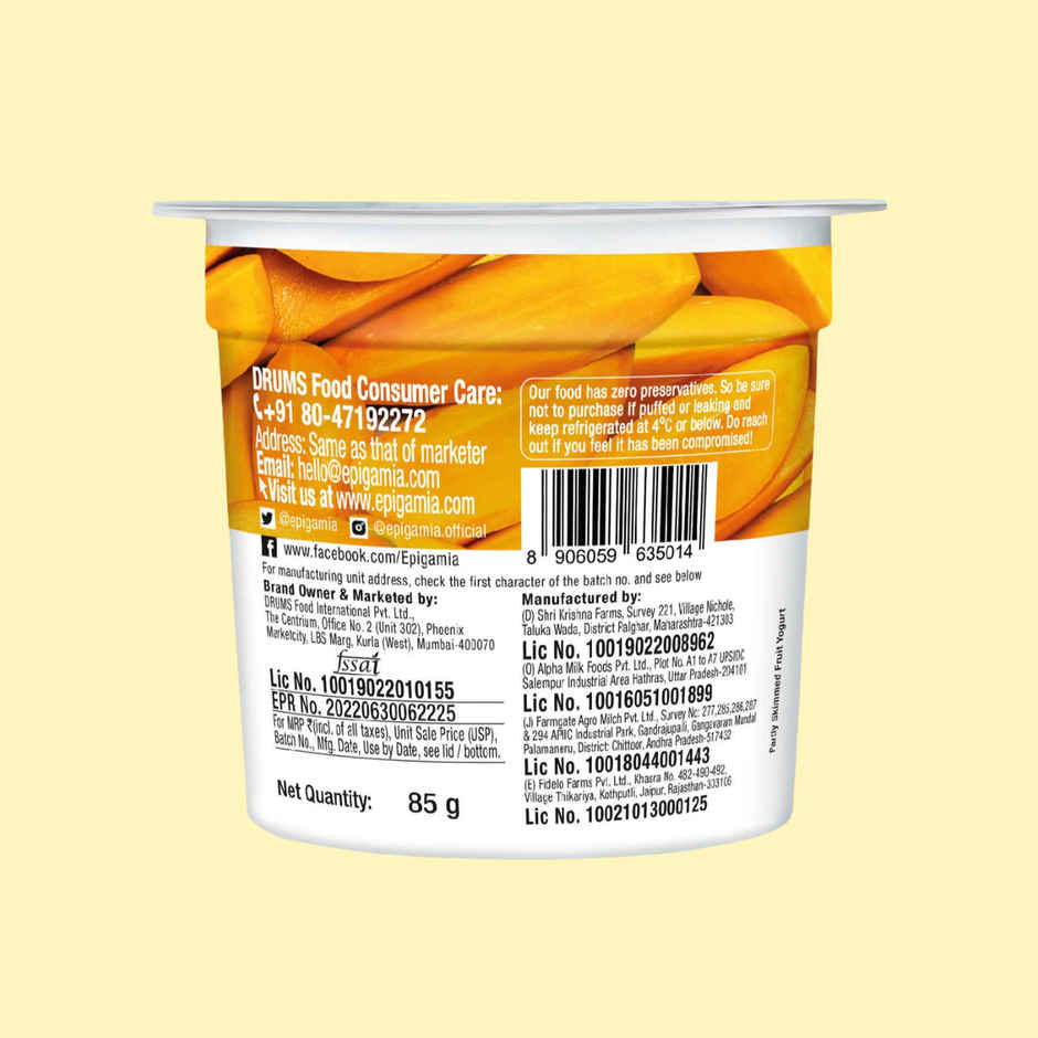 Epigamia Greek Yogurt- Alphonso Mango