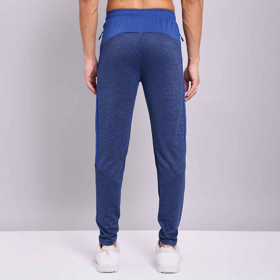 Technosport Men Poly Melange Slim Fit Sports Trackpants with TECHNO DRY | Denim Melange | XL