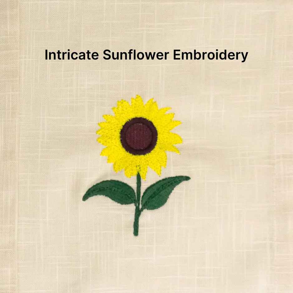 Glimpse Homes Amber Sunflower Cotton Slub Napkins |Set of 4|