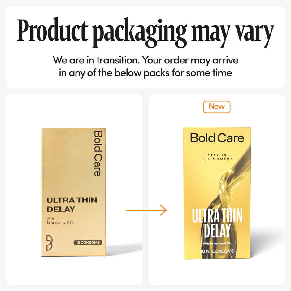 Bold Care Ultra Thin Delay Condoms with Benzocaine 4.5%