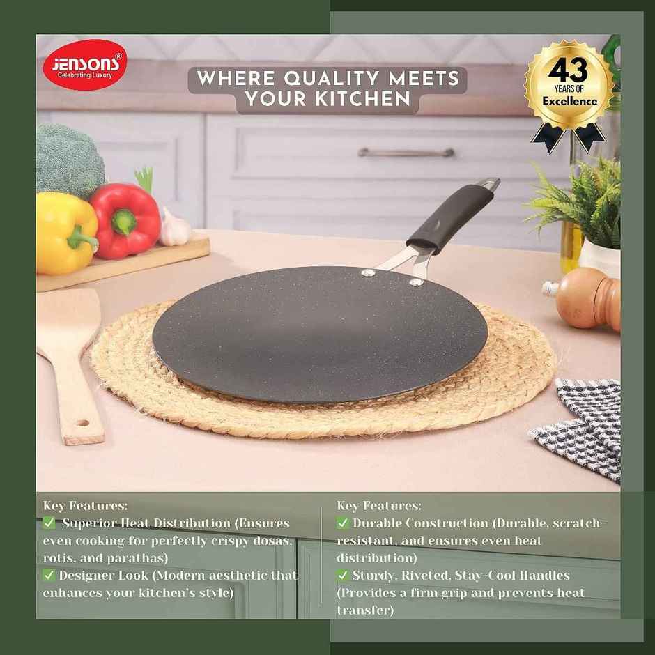 Jensons Pro Wellness Concave Tawa 25 cm Induction Compatible