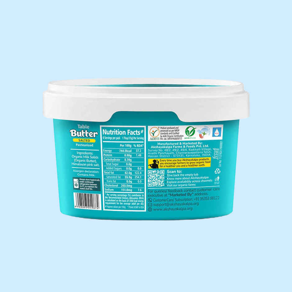 Akshayakalpa Organic Salted Table Butter