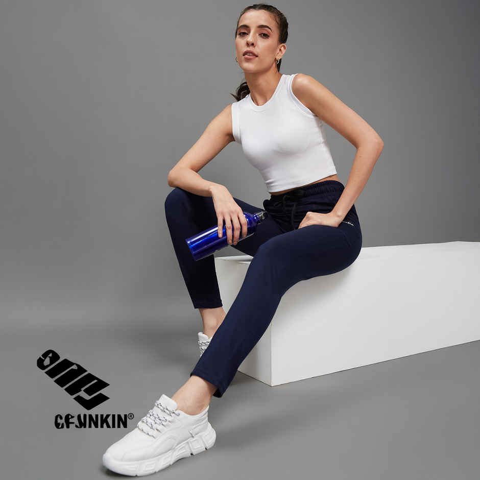 Blinkin Women's Cotton Pyjamas & Track Pants with Side Pockets | Navy - M