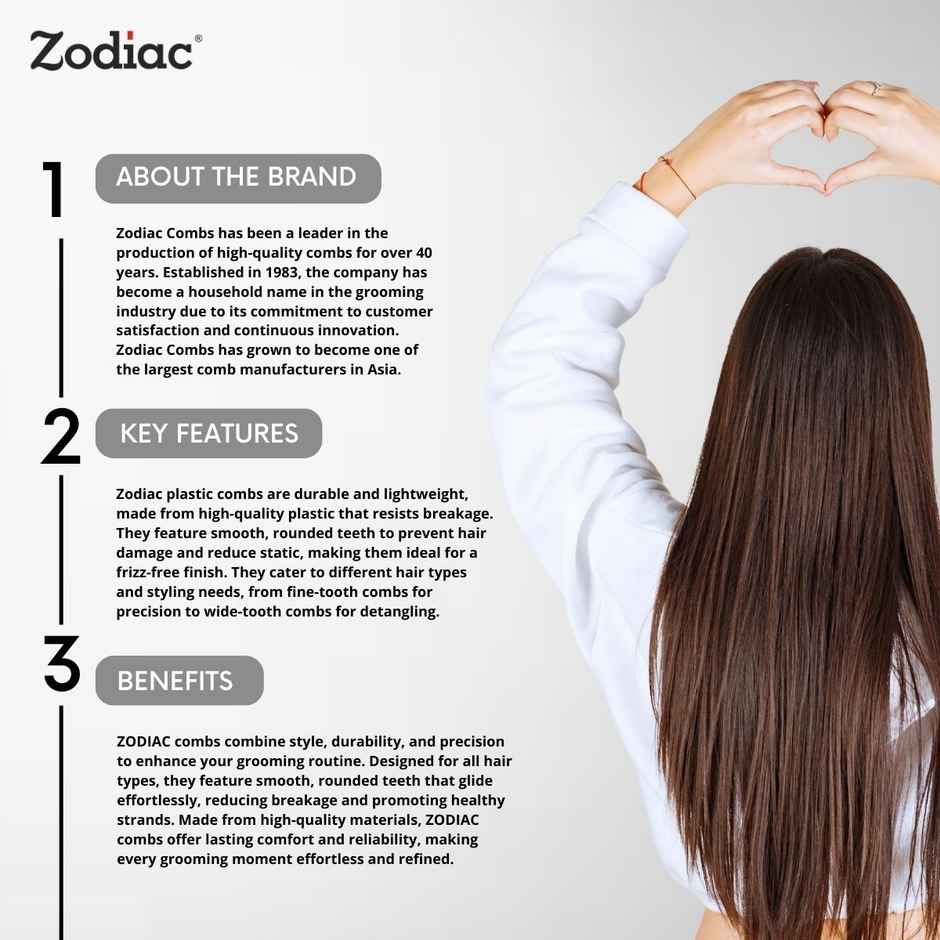 Zodiac Wide Tooth Comb | Grey