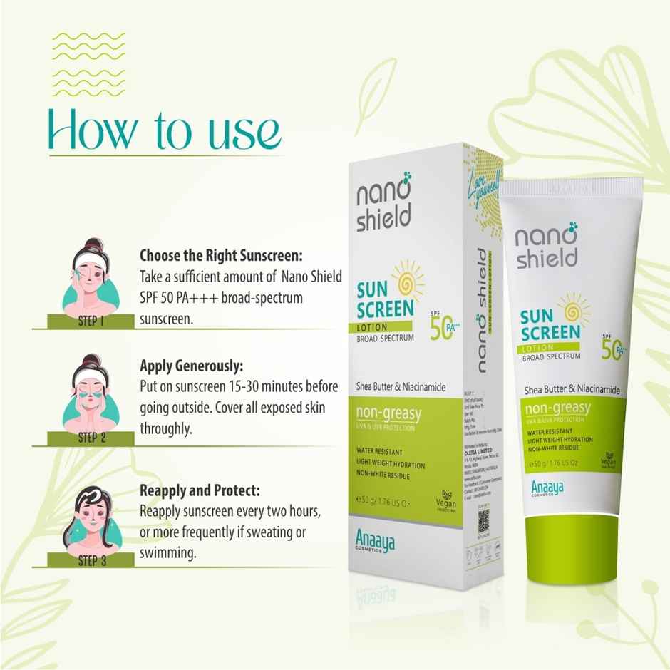 Nano Shield Sunscreen Lotion SPF 50 +++ | Shea Butter & Niacinamide