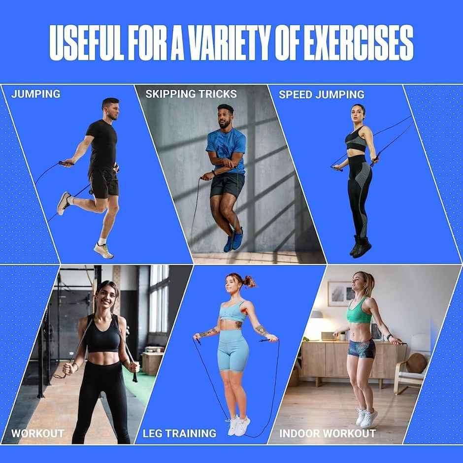 Vector X Lightweight Jump Rope | Adjustable With Plastic Handles | Tangle-Free Purple