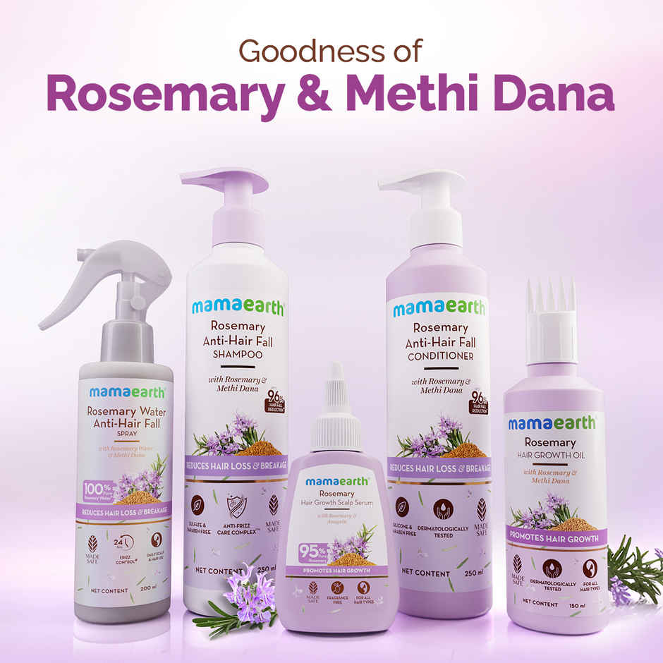 Mamaearth Rosemary Anti-Hair Fall Shampoo With Rosemary & Methi Dana | Hard Water Protection