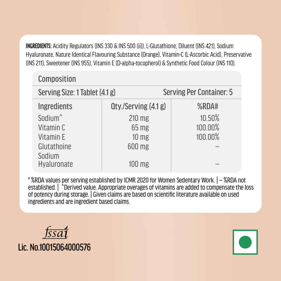 hk vitals Glutathione Orange 5 Effervescent Tablet