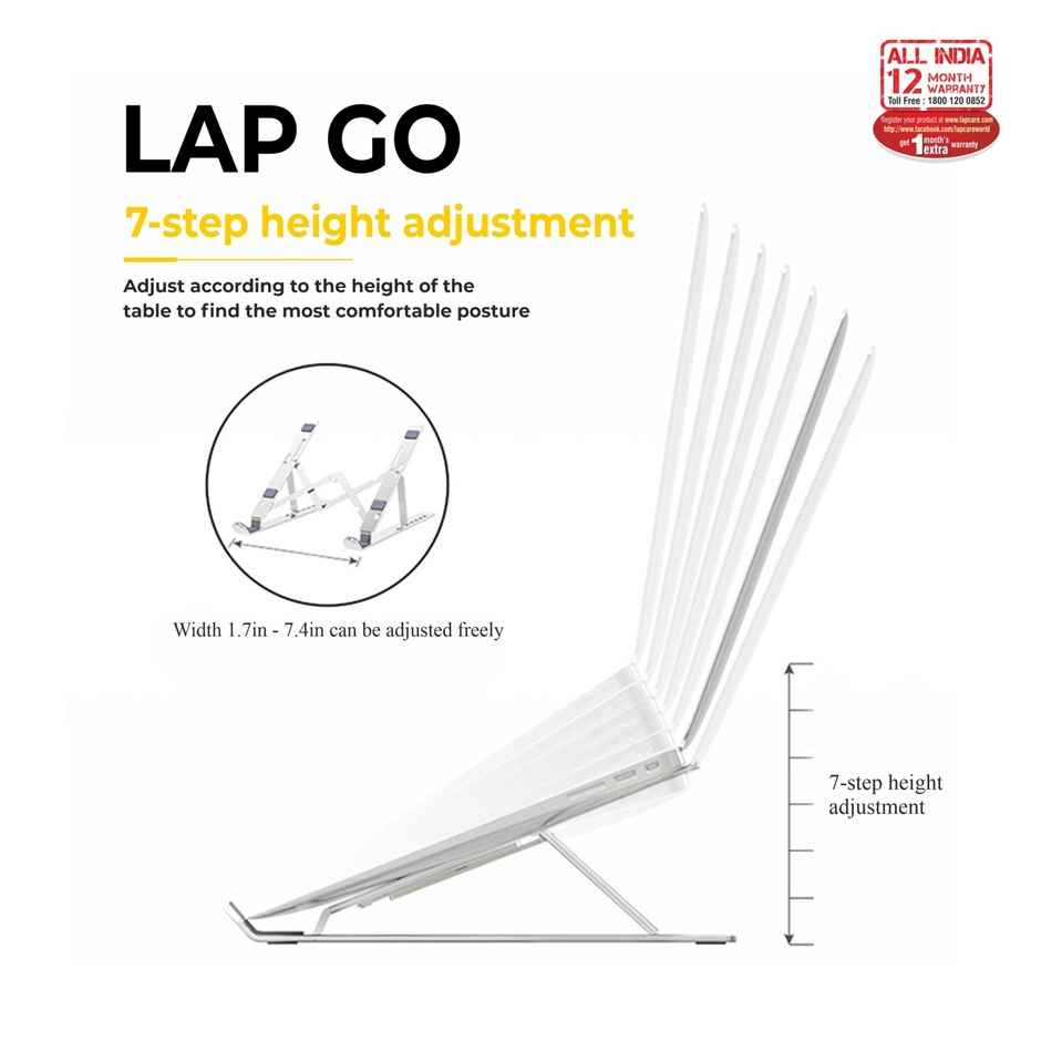 Lapcare Laptop Stand, 7 Angles Adjustable, Aluminum Body ,Foldable & Portable Design