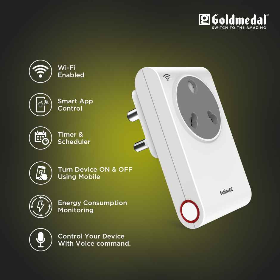 Goldmedal 16A Wi-Fi Smart Plug with Energy Monitoring | Suitable for Large Appliances