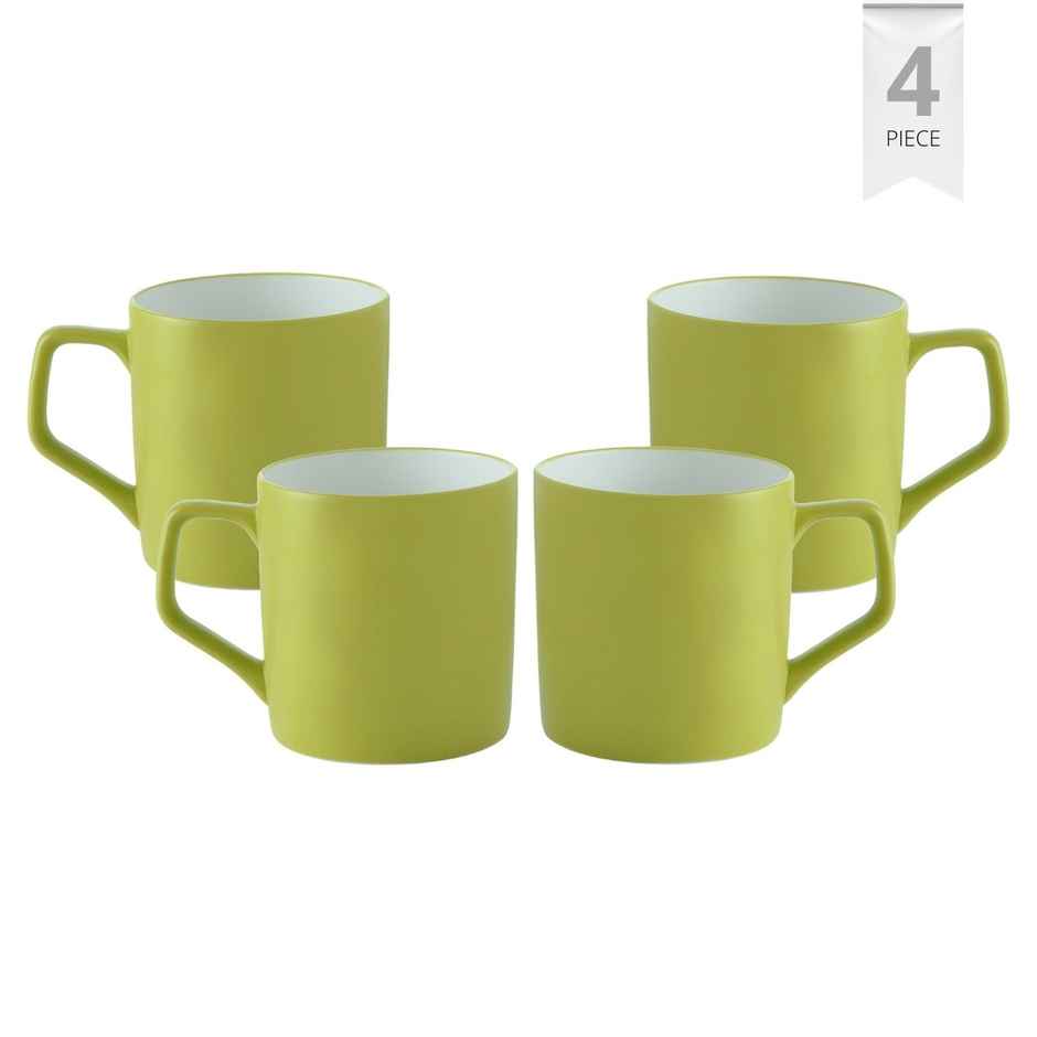 Clay Craft Fine Ceramic Director Coffee Mug Set | Set Of 4 | Green