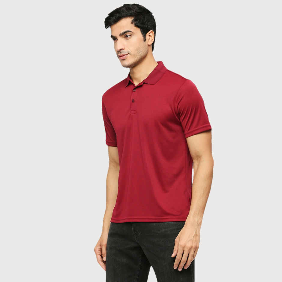Playr Men's Adult Training Method Polo 100% Polyester for All Season | Maroon | L