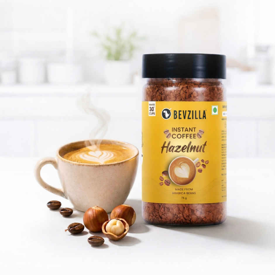 Bevzilla Hazelnut Instant Coffee Powder | Jar