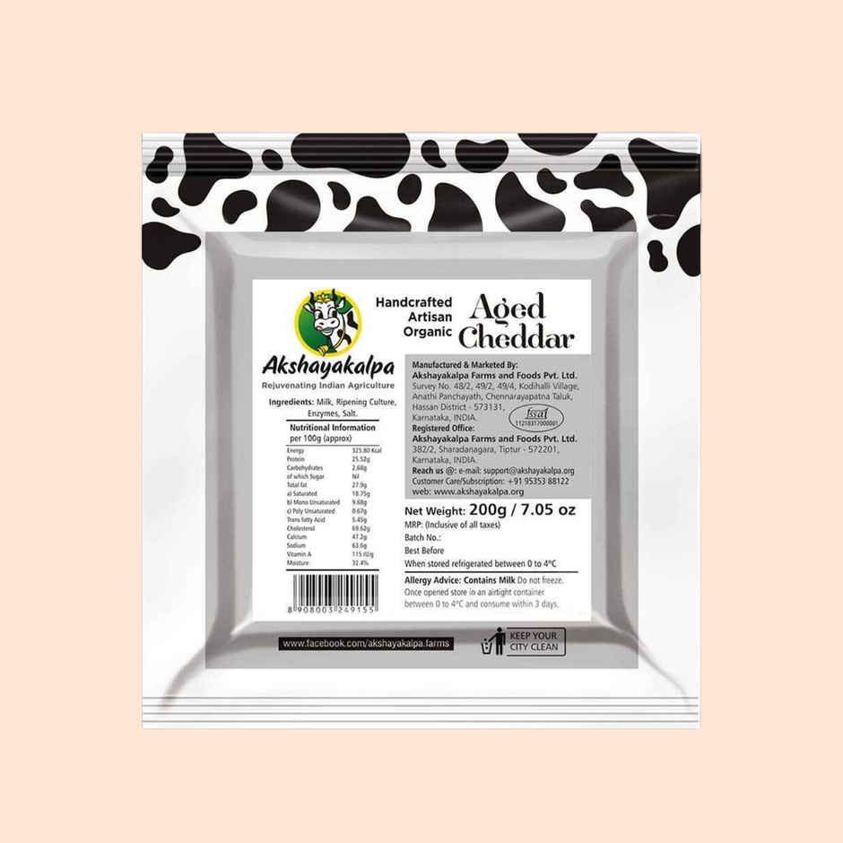 Akshayakalpa Organic Artisanal Aged Cheddar Cheese