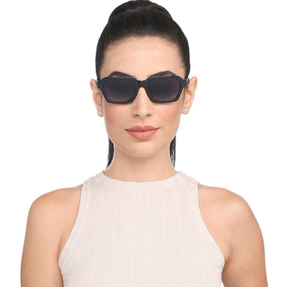 Vincent Chase By Lenskart Unisex Geometric Polycarbonate Sunglasses | Black - L