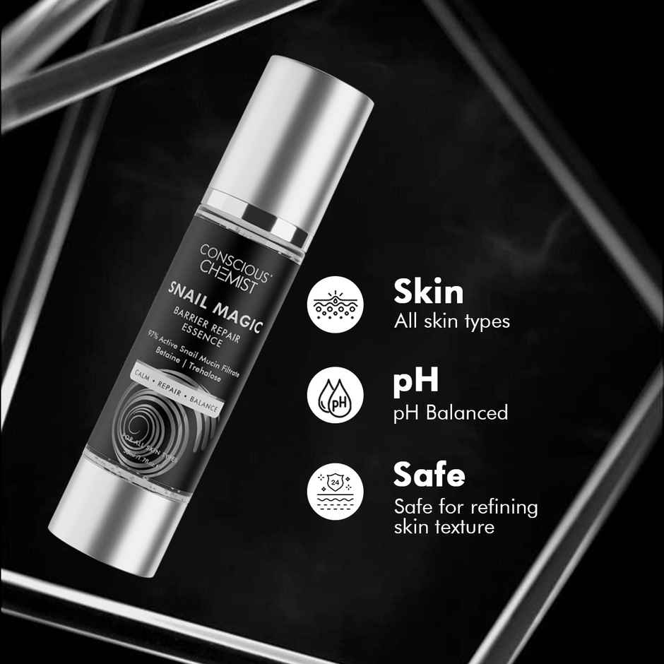 Conscious Chemist Snail Magic Skin Barrier Repair Essence Serum | 97% Active Snail Mucin Filtrate