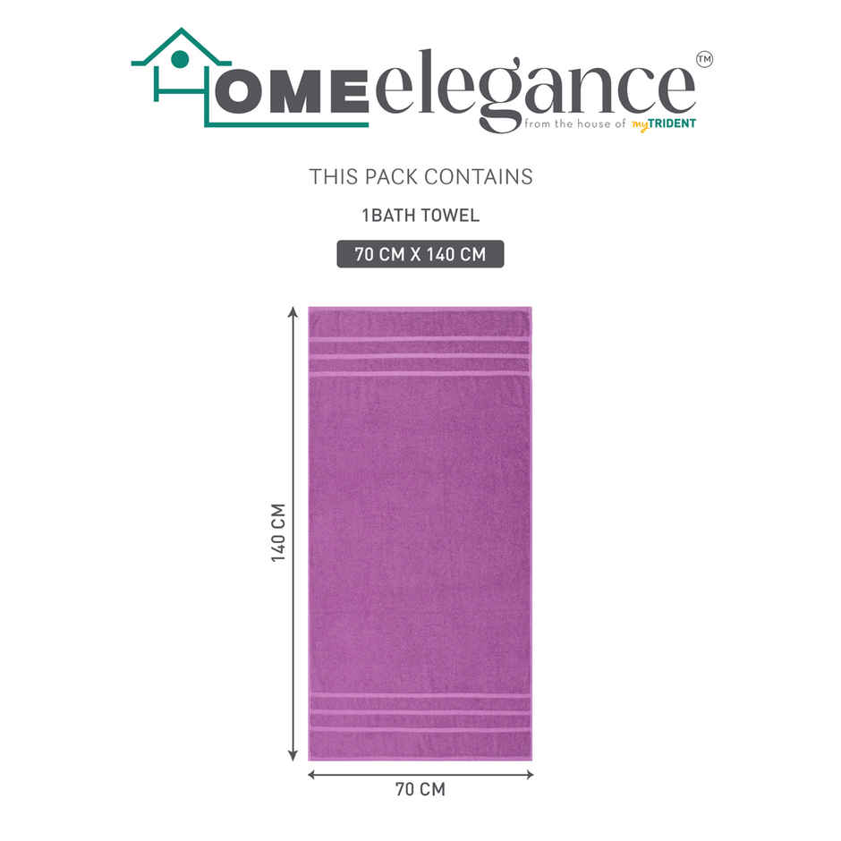 Home Elegance by myTrident Day to Day Bathtowel | 340 GSM | Plum