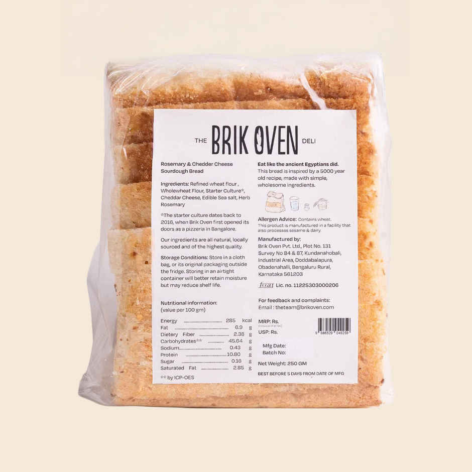 Brik Oven Rosemary & Cheddar Cheese Sour Dough Bread