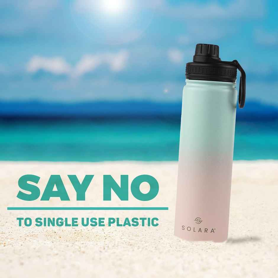 Solara Insulated Water Bottle | 1 L | For Travel, Office, School, Sipper Bottle | Dark Intentions