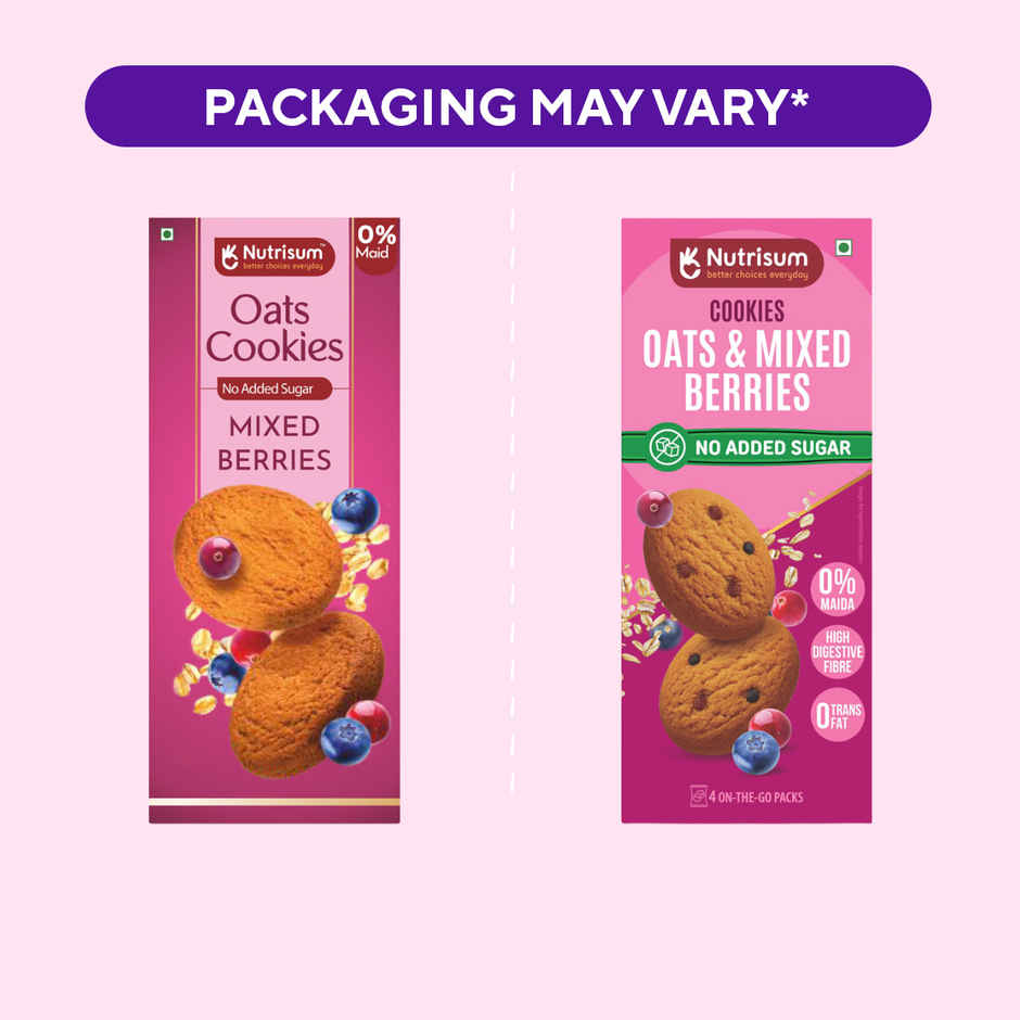 Nutrisum Oats Cookies - No Added Sugar - Mixed Berries