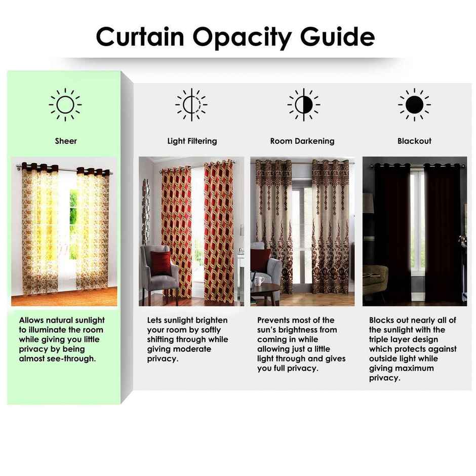 Story@Home Transparent Polyester Zic Zac 2 Unit Door curtains | Cream