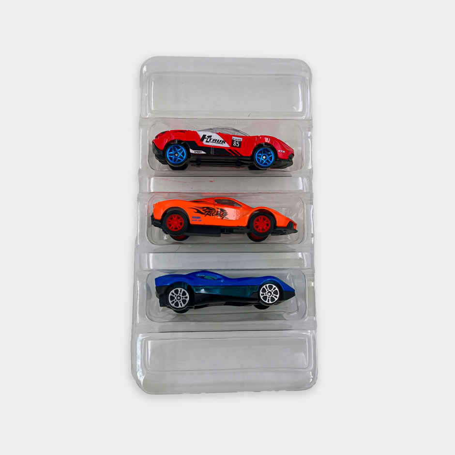 Toybharat Free Wheel Metal Car Set 3 Pc | Multicolour | Travel Toys | Birthday Gift | Assorted