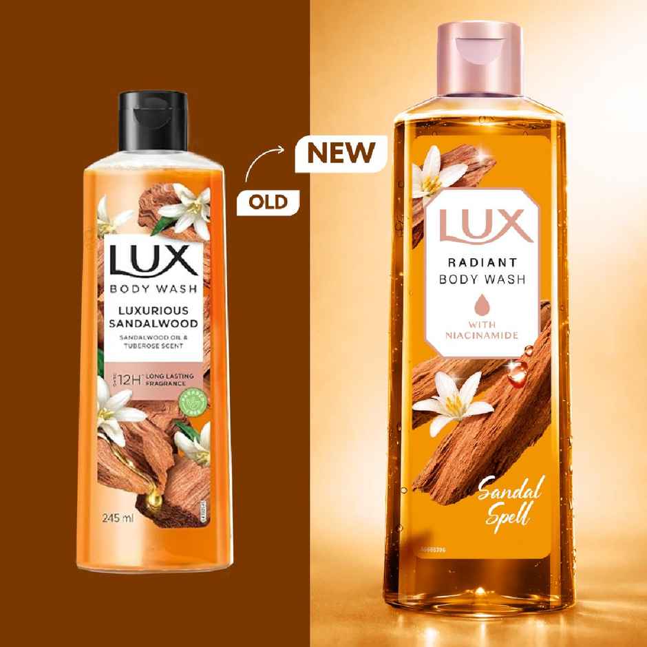 LUX Sandal Spell Bodywash with Niacinamide for Radiant & Bouncy Skin Feel