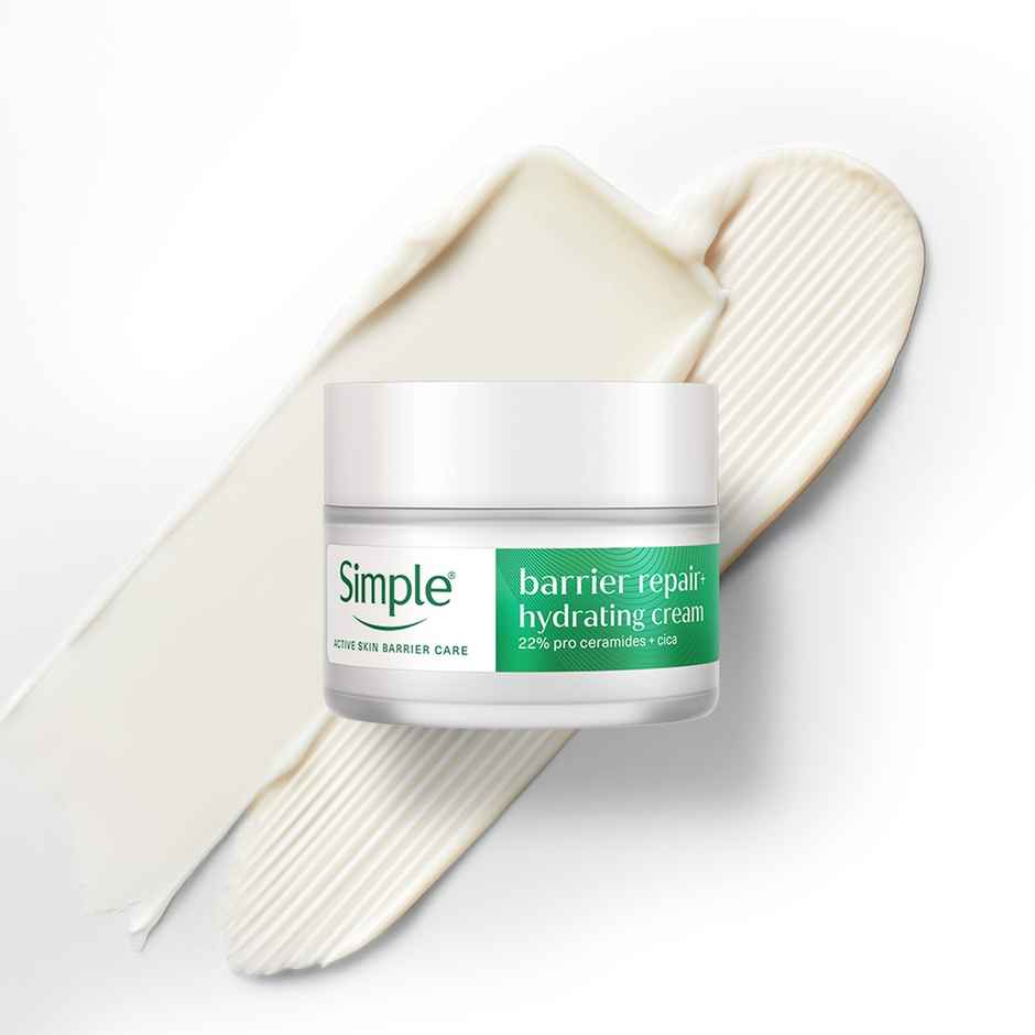 Simple Barrier Repair+ Hydrating Cream | 22% Ceramide Boosters | Moisturiser