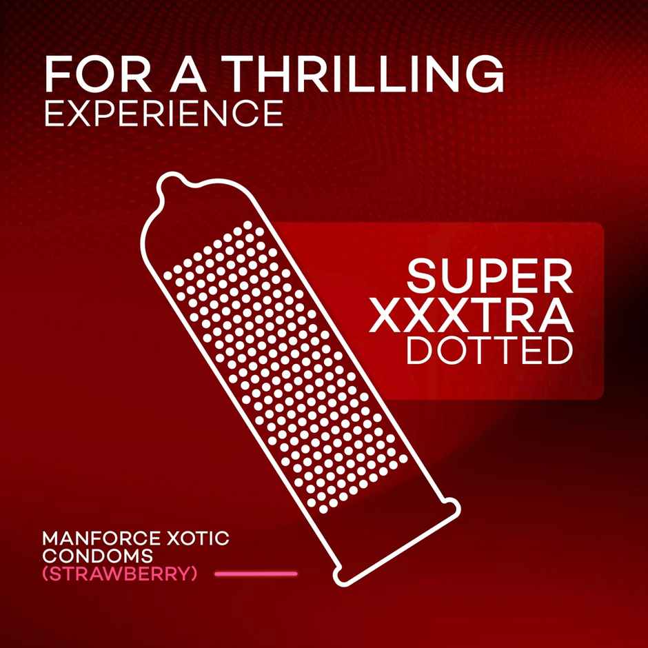 Manforce Xotic Extra Dotted Strawberry Flavoured Condoms(10pc) & Manforce Xotic 2 In 1 (Contoured, Dotted) Chocolate Flavoured Condoms(10pc) Combo