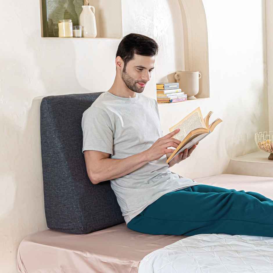 The White Willow Original Wedge Pillow For Bed | Orthopedic Memory Foam Cushion - 18 x 18 x 10 Inch