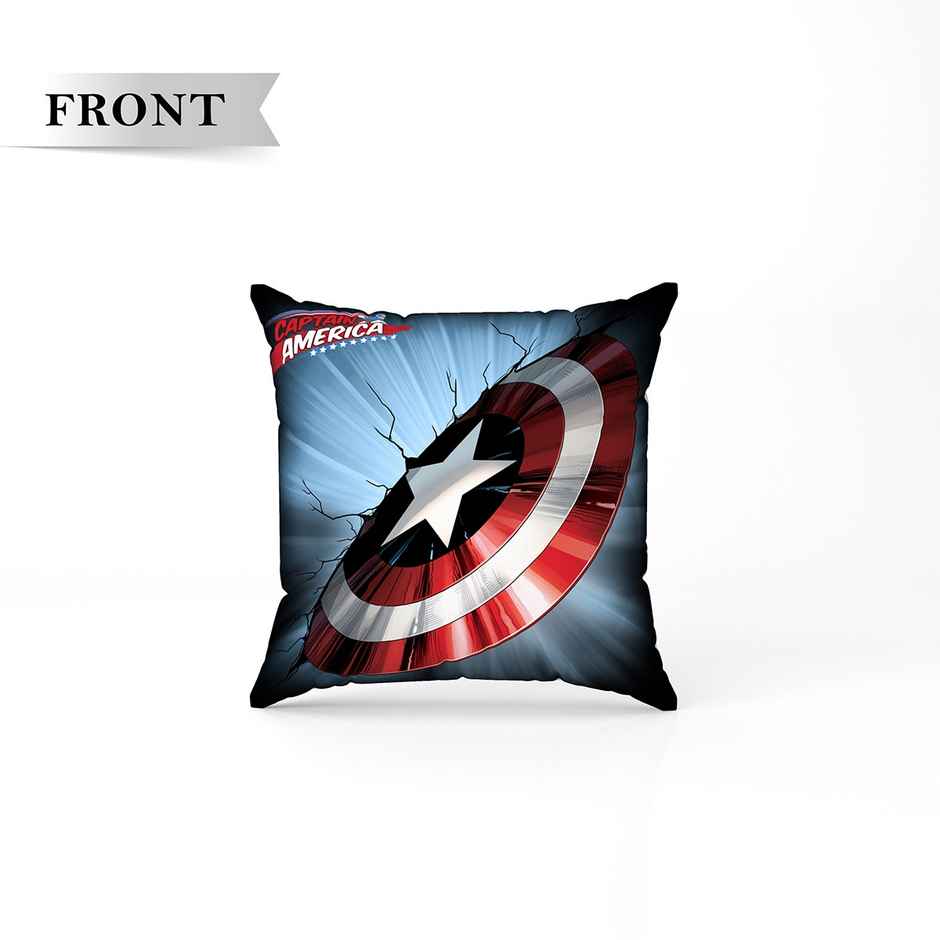 Sassoon Marvel Captain America Reversible Printed Cushion Cover | Blue