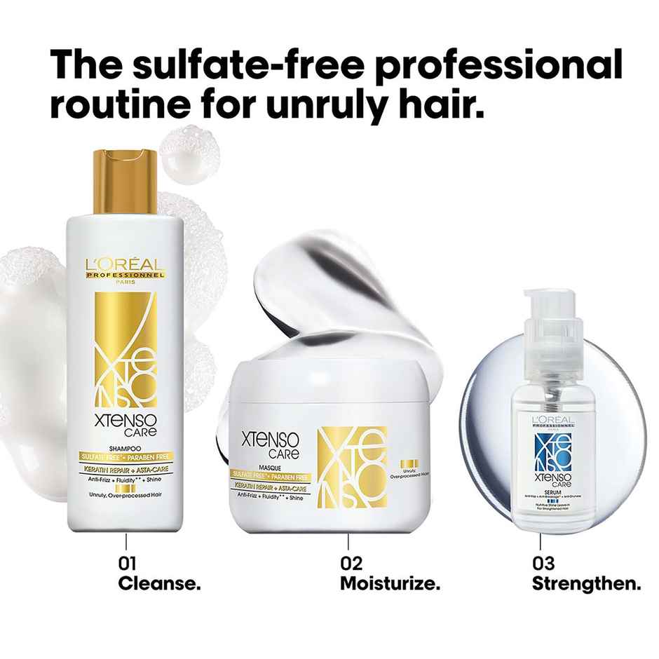 L'Oreal Professionnel Xtenso Care Sulfate-Free Shampoo For Frizz-Free, Shiny & Manageable Hair