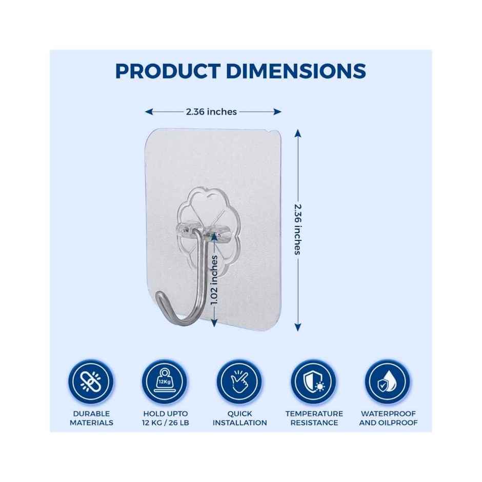 Zulaxy Flower Adhesive Wall Hooks for Kitchen & Bathroom Use