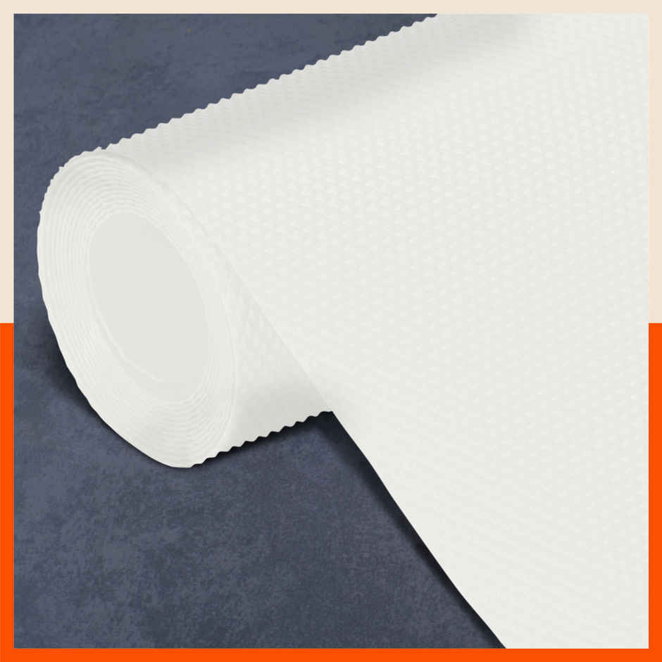 Bathla Shelf Liner | 45cm x 3 m | Multipurpose, Reusable, Washable, Temperature Resistant | White
