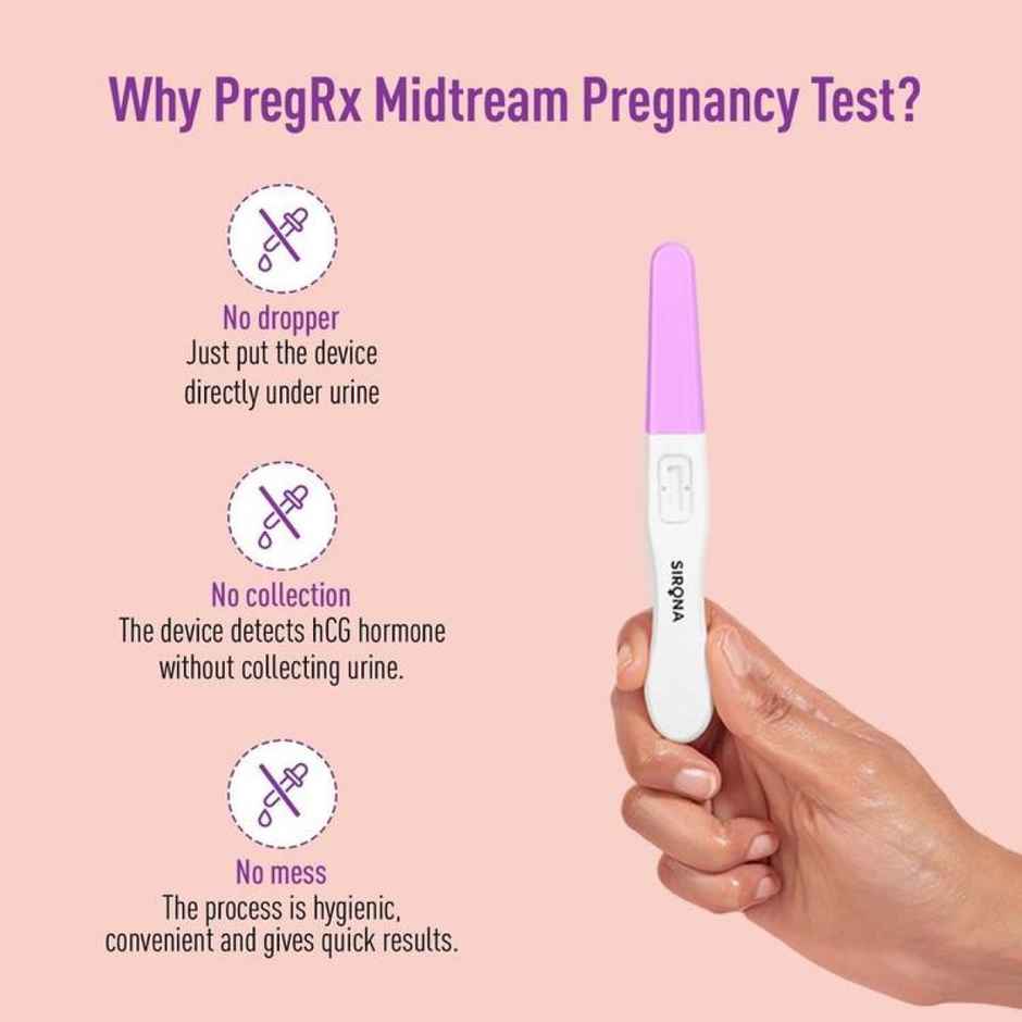 Sirona PregRX Midstream Pregnancy Test Kit
