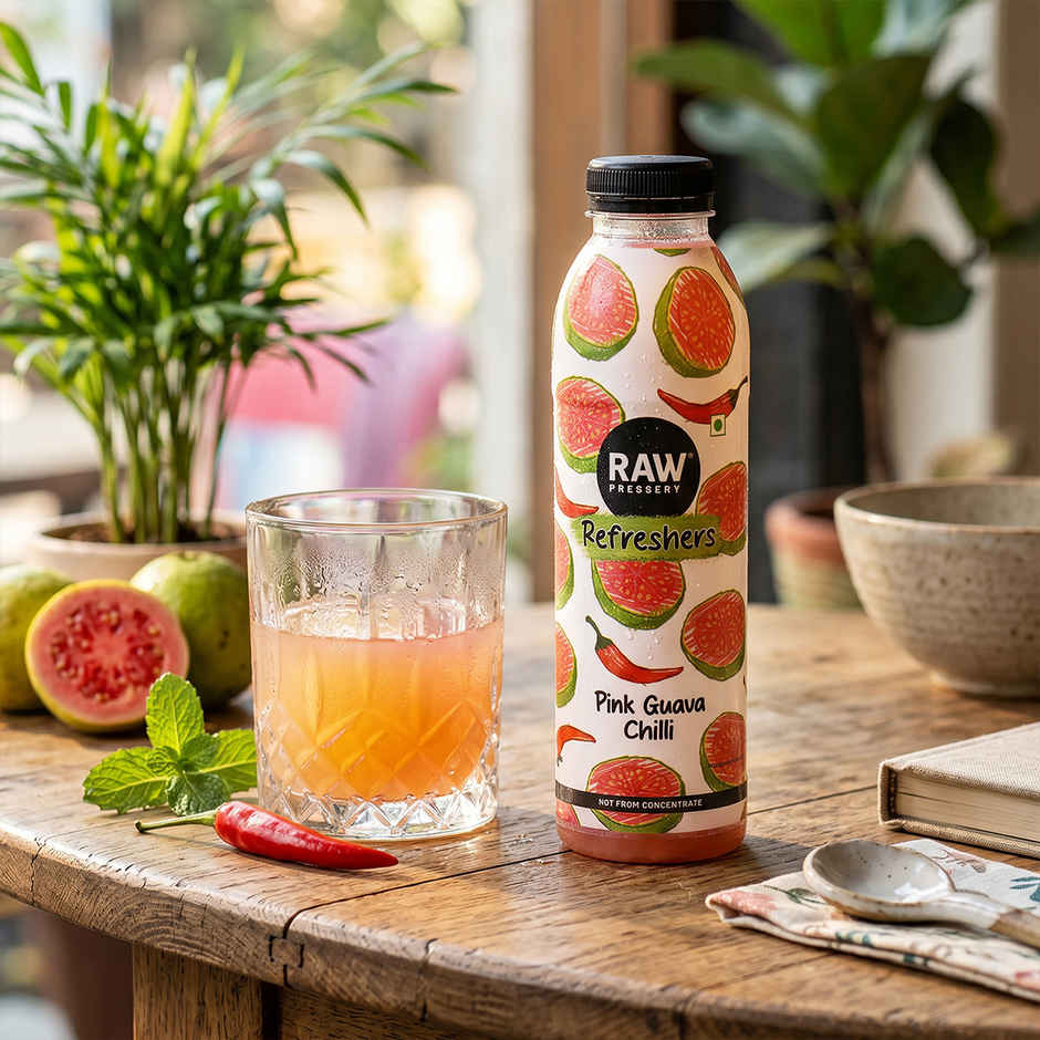 RAW Pressery Refreshers Pink Guava Chilli Juice  Fruit Juice  Not From Concentrate