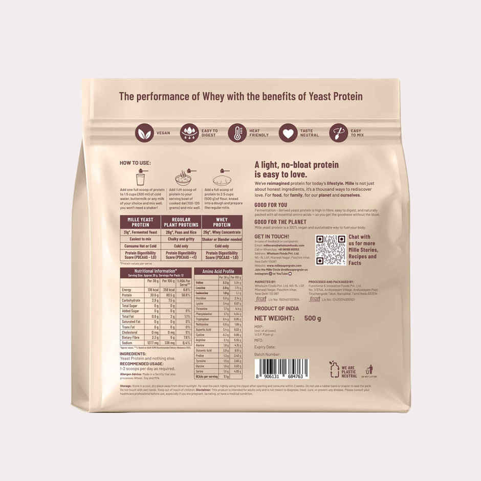 Mille Unflavoured Yeast Protein