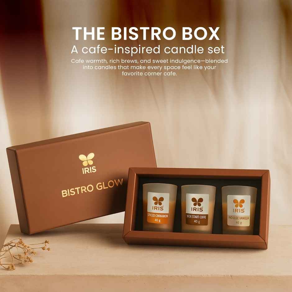 IRIS Bistro Glow Frosted Shot Glass Votive Candles Gift Box | Home Decor